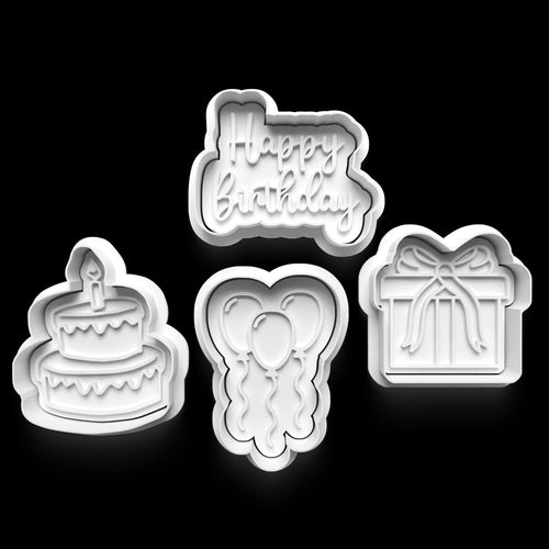 Birthday Cookie Cutters – Perfect for Party Treats & Celebrations 4/pk
