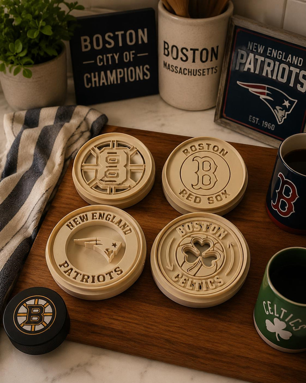 Boston Sports Cookie Cutter Set – Patriots, Red Sox, Celtics, Bruins 4/pk