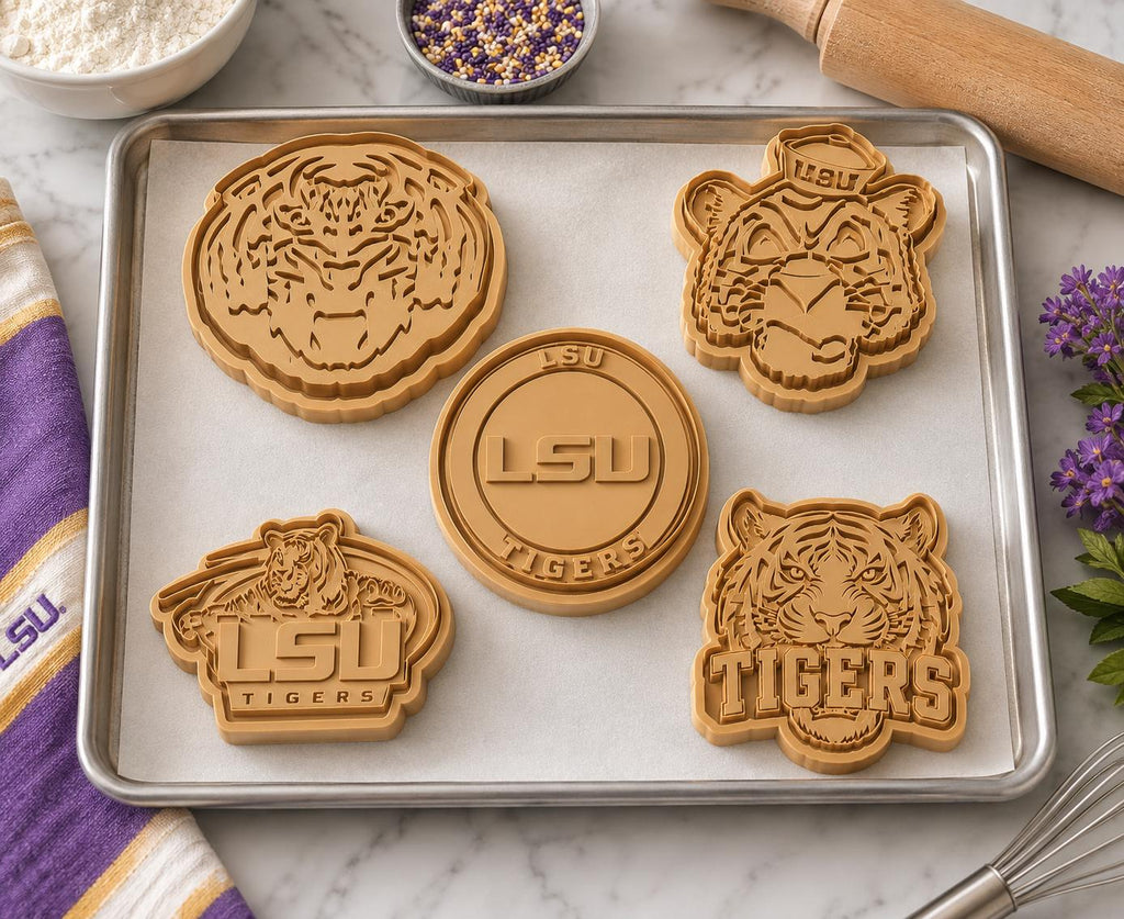 LSU Tigers Cookie Cutter Set 5/pk – Perfect for Game Day, Tailgates & Tigers Fans
