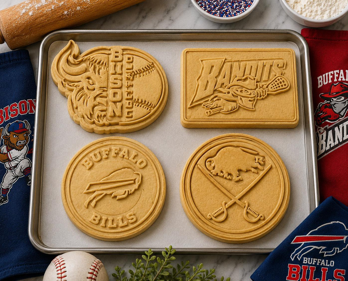 Buffalo Sports Cookie Cutter Set 4/pk – Perfect for Game Days, Tailgates & Buffalo Fans
