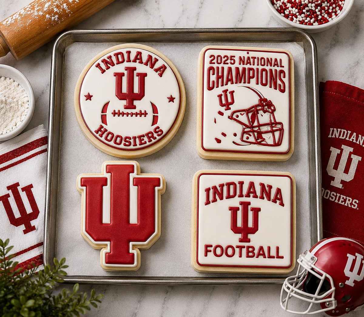 Indiana Hoosiers Football Cookie Cutter Set 4/pk – Perfect for Game Day, Tailgates & Tigers Fans