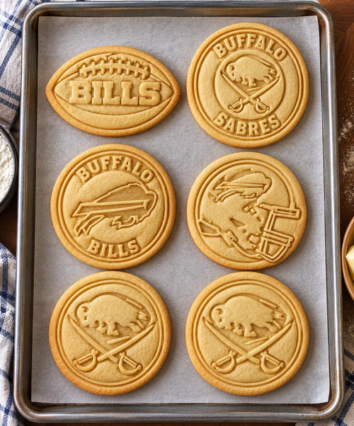 Buffalo Football & Hockey Cookie Cutters – 6pc Set