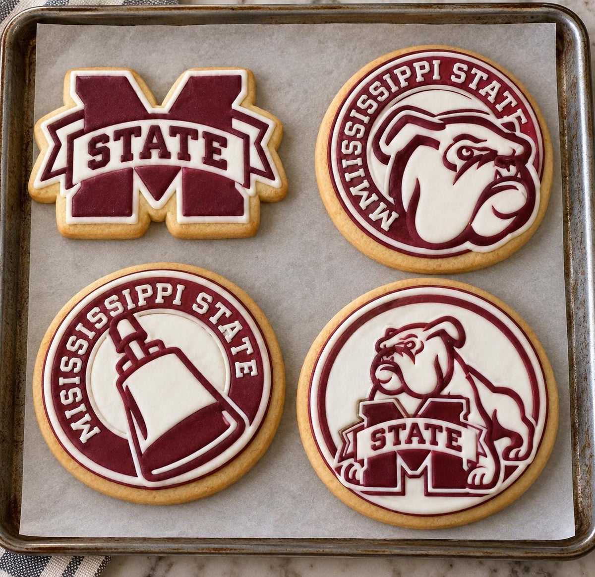 Mississippi State Bulldog Football Cookie Cutter Set - 4/pk